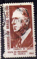 BRAZIL BRASIL BRASILE BRÉSIL 1964 VISIT PRESIDENT OF FRANCE CHARLES DE GAULLE 100cr USATO USED OBLITERE' - Gebruikt