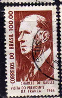 BRAZIL BRASIL BRASILE BRÉSIL 1964 VISIT PRESIDENT OF FRANCE CHARLES DE GAULLE 100cr USATO USED OBLITERE' - Gebruikt