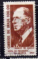 BRAZIL BRASIL BRASILE BRÉSIL 1964 VISIT PRESIDENT OF FRANCE CHARLES DE GAULLE 100cr USATO USED OBLITERE' - Gebruikt