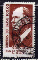 BRAZIL BRASIL BRASILE BRÉSIL 1964 VISIT PRESIDENT OF FRANCE CHARLES DE GAULLE 100cr USATO USED OBLITERE' - Gebruikt