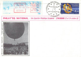 France. Enveloppe. Philat'eg National. Strasbourg. 23-24/10/1993 - 1990 « Oiseaux De Jubert »