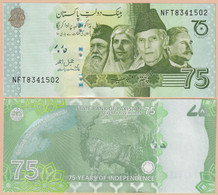 Pakistan 75 Rupees 2022 75 Years Of Independence - Pakistan
