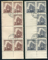 BOHEMIA & MORAVIA 1944 St.Vitus Cathedral Blocks Of 6 Stamps And Two Labels, Used  Michel 140-41 LW - Gebraucht