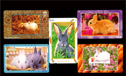 Japan Phonecard，Animal，rabbit，5 Pcs - Türkei