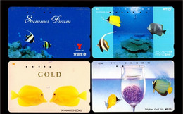 Japan Phonecard，Animal，Butterflyfish，4 Pcs - Türkei