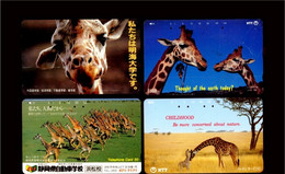 Japan Phonecard，Animal，giraffe，4 Pcs - Türkei