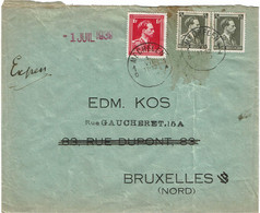 CTN82 - BELGIQUE LEOPOLD III S/LETTRE  EDM. KOS MECHELEN/ BRUXELLES 11/12/19?? - 1934-1935 Léopold III