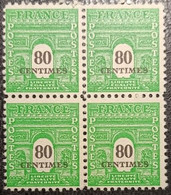 TIMBRE FRANCE N° 706 NEUF ** BLOC DE 4 - 1944-45 Arc De Triomphe