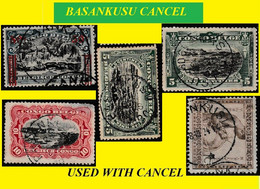 1910/1925 (°) BASANKUSU BELGIAN CONGO / CONGO BELGE  CANCEL STUDY [13] COB 55+54 X 2 +90+110 - Plaatfouten En Curiosa