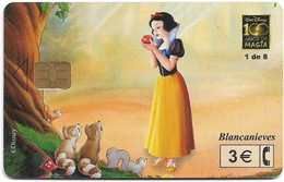 Spain - Telefónica - Disney Snow White And 7 Dwarfs 1/8 - P-514 - 04.2002, 3€, 4.000ex, Used - Privatausgaben
