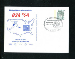 "BUNDESREPUBLIK DEUTSCHLAND" 1994, Privatpostkarte "Fussball-WM USA", SSt. "Essen" (29/04) - Privé Postkaarten - Gebruikt