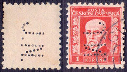 CZECHOSLOVAKIA -  PERFINS  " J.N. "  - O - Perfin