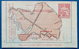 France Entier Carte Lettre Pneumatique Type CHAPLAIN CLPM 2750 De 1919 40c Rouge Plan De MARSEILLE Neuve Parfaite !! - Rohrpost