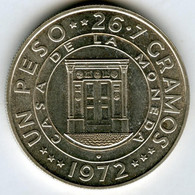 DOMINICANA 1 P 1972 BANK DOOR IN CIRCLE MEMORIAL LEGEND PESO 26,70 T.0,900 CONSERVAZIONE OTTIMA COME FOTO - Dominikanische Rep.