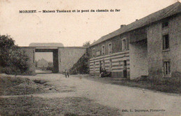 Morhet  Maison Tasiaux Et Le Pont Du Chemin De Fer Voyagé En 1909 - Vaux-sur-Sûre