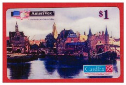 USA:AmeriVox 1995 AVX-277 CardEx '95 (Maastricht) "View Of Delft' Artwork By Vermeer" Unused - Amerivox