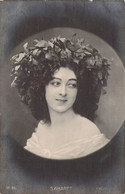 THEATRE - Personnage De SAHARET - Chevelure Avec Des Feuilles - Souriante - Carte Postale Ancienne - Theatre