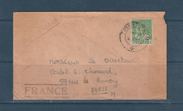 Inde - Tiruvettipuram Cheyyar Pour Paris - 1951 - Storia Postale