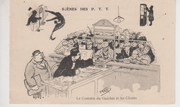 CPA Illustrateur Morer - Scènes Des P. T. T. - Le Commis Du Guichet Et Les Clients - Poste & Facteurs