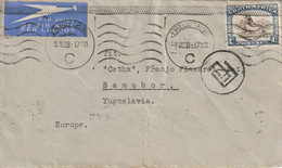 SOUTH   AFRICA  --  BRIEF  --   BY AIR MAIL  --   1938  --  JOHANNESBURG  TO ZAGREB, CROATIA - Luftpost