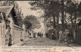 Bruxelles Schaerbeek  Montagne De L'Ermite Super Animée Voyagé En1904 - Schaarbeek - Schaerbeek