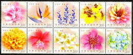 NT$3.50 Taiwan 2012 Greeting Stamps -Flower Language Cotton Rose Bird Of Paradise Orchid Hibiscus Olive - Nuevos