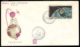 ST. PIERRE & MIQUELON(1962) Telstar Satellite. Unaddressed FDC With Cachet. Scott No C26, Yvert No PA29. - FDC