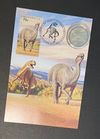 (3 Oø 40 A) Australian Dinosaur 1993 MAXICARD With $1.00 - 2022 Dinosaur Coin - Dollar