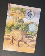 (3 Oø 40 A) Australian Dinosaur 1993 MAXICARD With $1.00 - 2022 Dinosaur Coin - Dollar