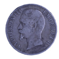 Second-Empire-5 Francs Napoléon III-tête Nue 1855 Strasbourg - 5 Francs