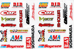 Sponsoren Sponsor Logo Racing Aufkleber / Sponsors Sticker Modellbau Model A4 1 Bogen 27x18 Cm ST178 - Décals