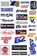 Sponsoren Sponsor Logo Racing Aufkleber / Sponsors Sticker Modellbau Model A4 1 Bogen 27x18 Cm ST396 - Outils & Peintures