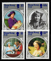 1979- HONG KONG 1985 - SC#: 447-450 - MNH - QUEEN MOTHER 85TH BIRTHDAY - Unused Stamps