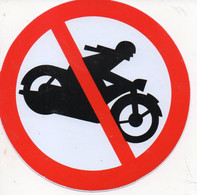 Verboten - Motorrad Rund 10 Cm Aufkleber - Forbidden - Motorbike Sticker Round ST557 - Scrapbooking