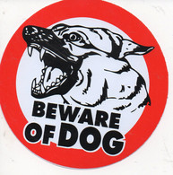 Verboten - Vorsicht Gefährlicher Hund Rund 10 Cm Aufkleber - Forbidden - Danger DOG Sticker Round ST563 - Scrapbooking