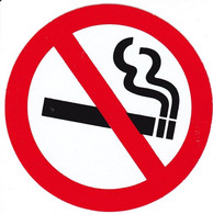 Verboten - Zigarette Rauchen Rund 10 Cm Aufkleber - Forbidden - NO SMOKING Sticker Round ST406 - Scrapbooking