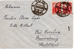 64095 - Estland - 1922 - 2@5Mk Arbeiter A Bf TARTU -> Deutschland - Estland