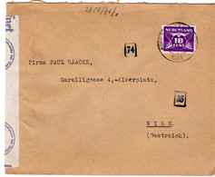 64104 - Niederlande - 1943 - 10c Ziffer EF A Bf M Dt Zensur AMSTERDAM -> Deutschland - Storia Postale