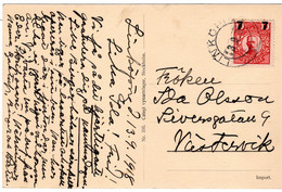 64111 - Schweden - 1918 - 7o./10o. EF A AnsKte LINKOEPING -> Vaestervik - Briefe U. Dokumente
