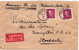 64119 - Schweden - 1931 - 2@35o. Gustav V A W-Bf (200Kr) FRIGGESUND -> Stockholm - Storia Postale