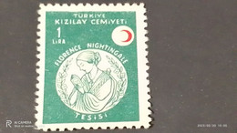 TÜRKEY--YARDIM PULLARI-1950- 60-  KIZILAY CEMİYETİ   1L (*) - Timbres De Bienfaisance