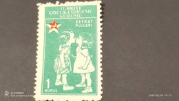 TÜRKEY--YARDIM PULLARI-1950- 60-  ÇOCUK ESİRGEME KURUMU  1K (*) - Timbres De Bienfaisance