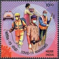 INDIA 2020 Salute To Pandemic / Covid-19 Warriors Rs.10.00 1v STAMP MNH As Per Scan - Primeros Auxilios