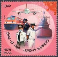 INDIA 2020 Salute To Pandemic / Covid-19 Warriors Rs.10.00 1v STAMP MNH As Per Scan - Primo Soccorso