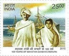 INDIA 2015 Centenary Of Return Mahatma Gandhi South Africa Rs.25.00 1v STAMP MNH P.O Fresh & Fine - Other (Sea)