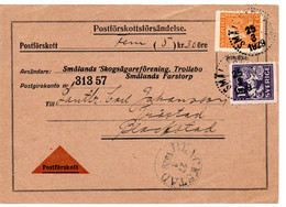 64122 - Schweden - 1928 - 20o. Gustav V MiF A NN-Kte SMALAND -> BLACKSTAD - Covers & Documents