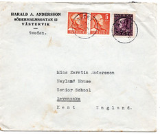 64123 - Schweden - 1951 - 20o. Gustav V MiF A Bf SKAFTET -> Grossbritannien - Briefe U. Dokumente