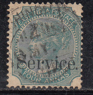 4a Service, British East India Used, 1867 Issue, Four Annas - 1858-79 Compagnie Des Indes & Gouvernement De La Reine