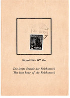 64131 - Alliierte Besetzung - 1948 - 2Pfg Arbeiter EF A Sonderblatt "Die Letzte Stunde Der Reichsmark" HAMBURG - Andere & Zonder Classificatie