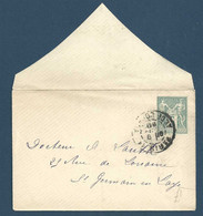 Enveloppe Entier Postal - Sage - Avec Date 828 - Buste Ristampe (ante 1955)